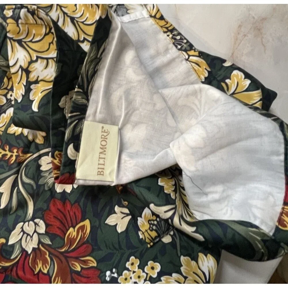 BILTMORE Green & Colorful Floral Patterned Valance Curtain